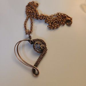 Heart Pendant - Lavender Crystal